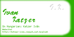 ivan katzer business card